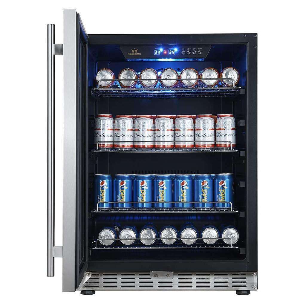 KingsBottle 24” Beverage Center | Holds 180 Cans | Triple Glassdoor with Two Low-E | KBUSF54B