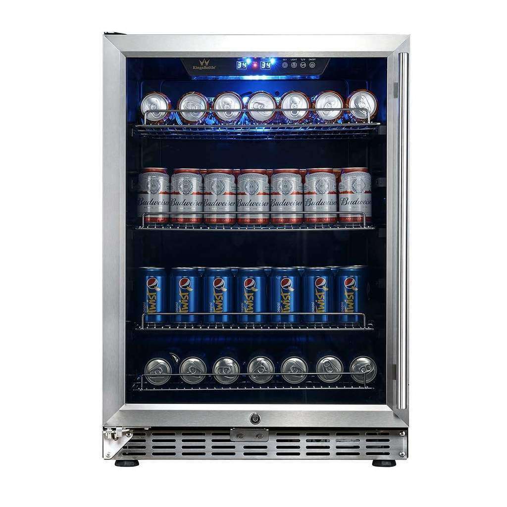 KingsBottle 24” Beverage Center | Holds 180 Cans | Triple Glassdoor with Two Low-E | KBUSF54B