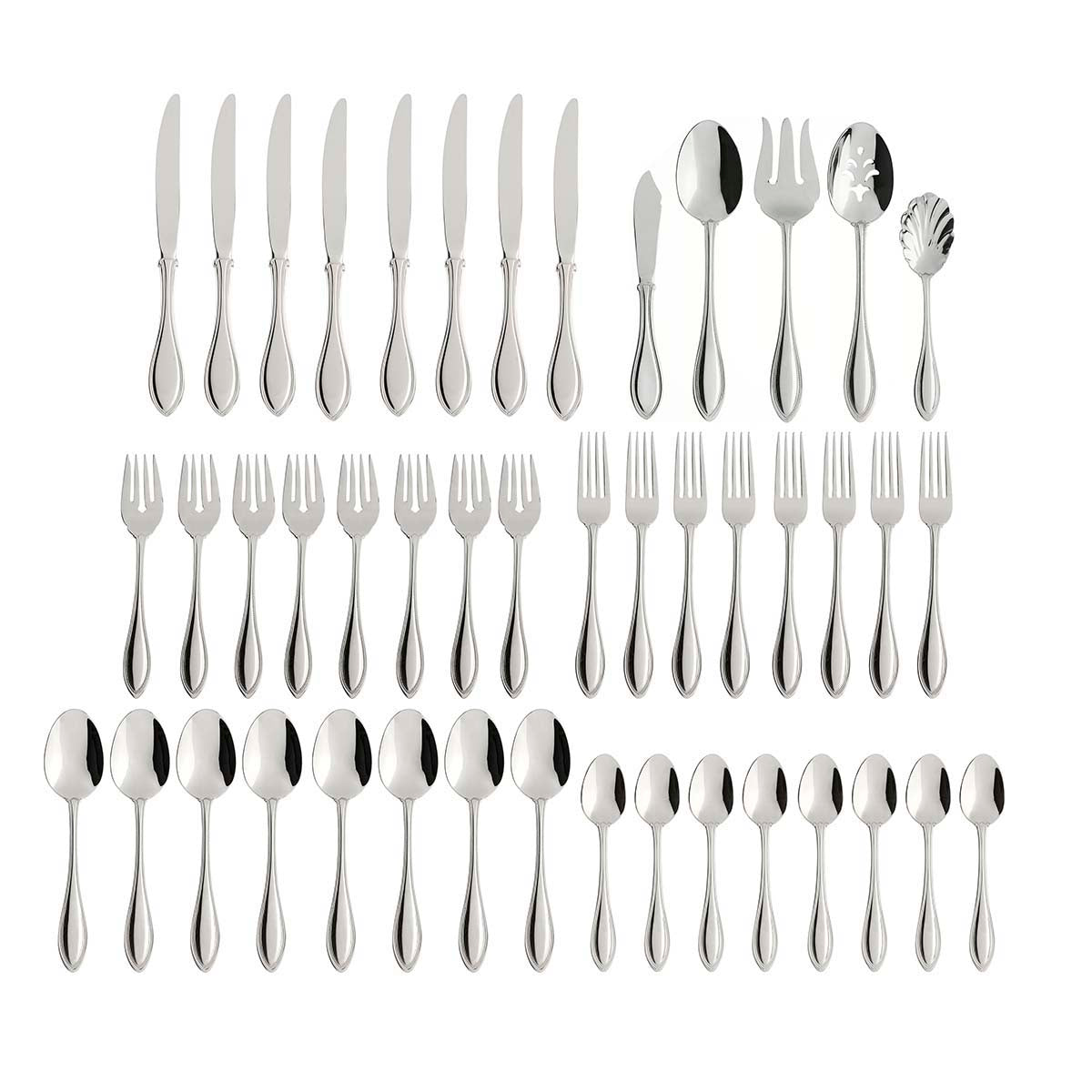 Oneida American Harmony 45 Piece Everyday Flatware Set