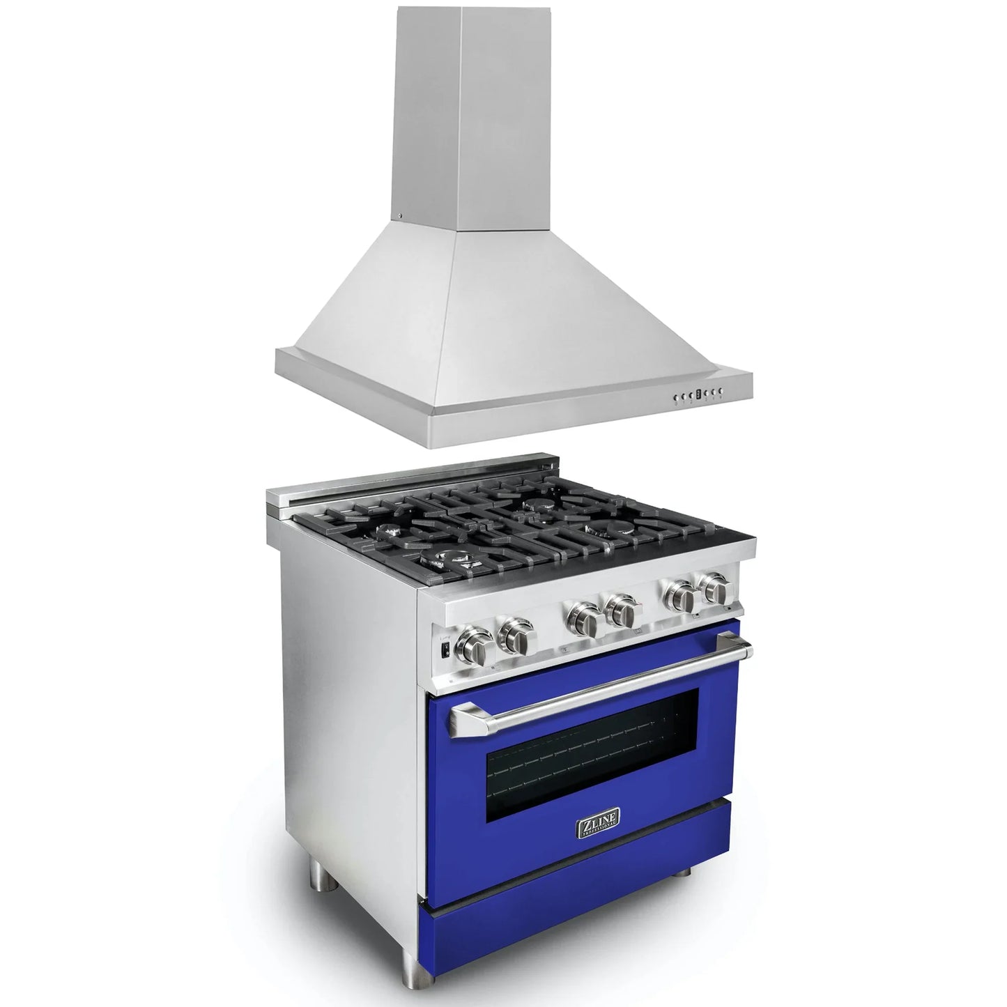 ZLINE 2 Piece Kitchen Package | Dual Fuel Range and Convertible Vent Range Hood