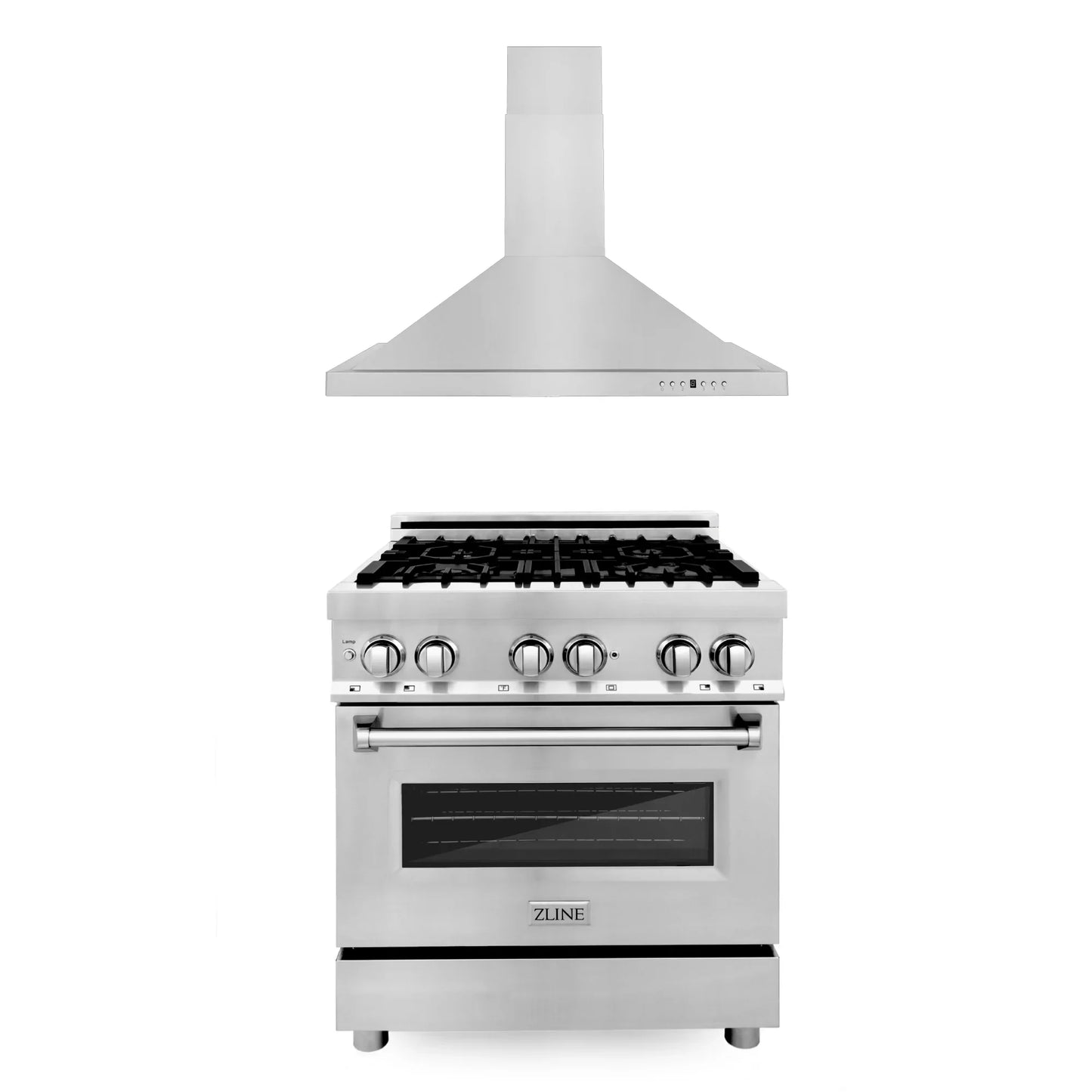 ZLINE 2 Piece Kitchen Package | Dual Fuel Range and Convertible Vent Range Hood