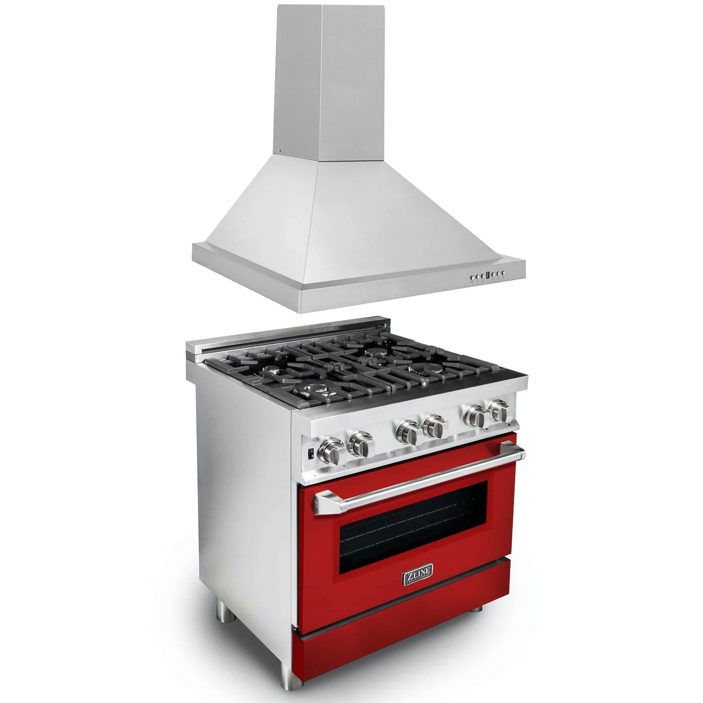 ZLINE 2 Piece Kitchen Package | Dual Fuel Range and Convertible Vent Range Hood