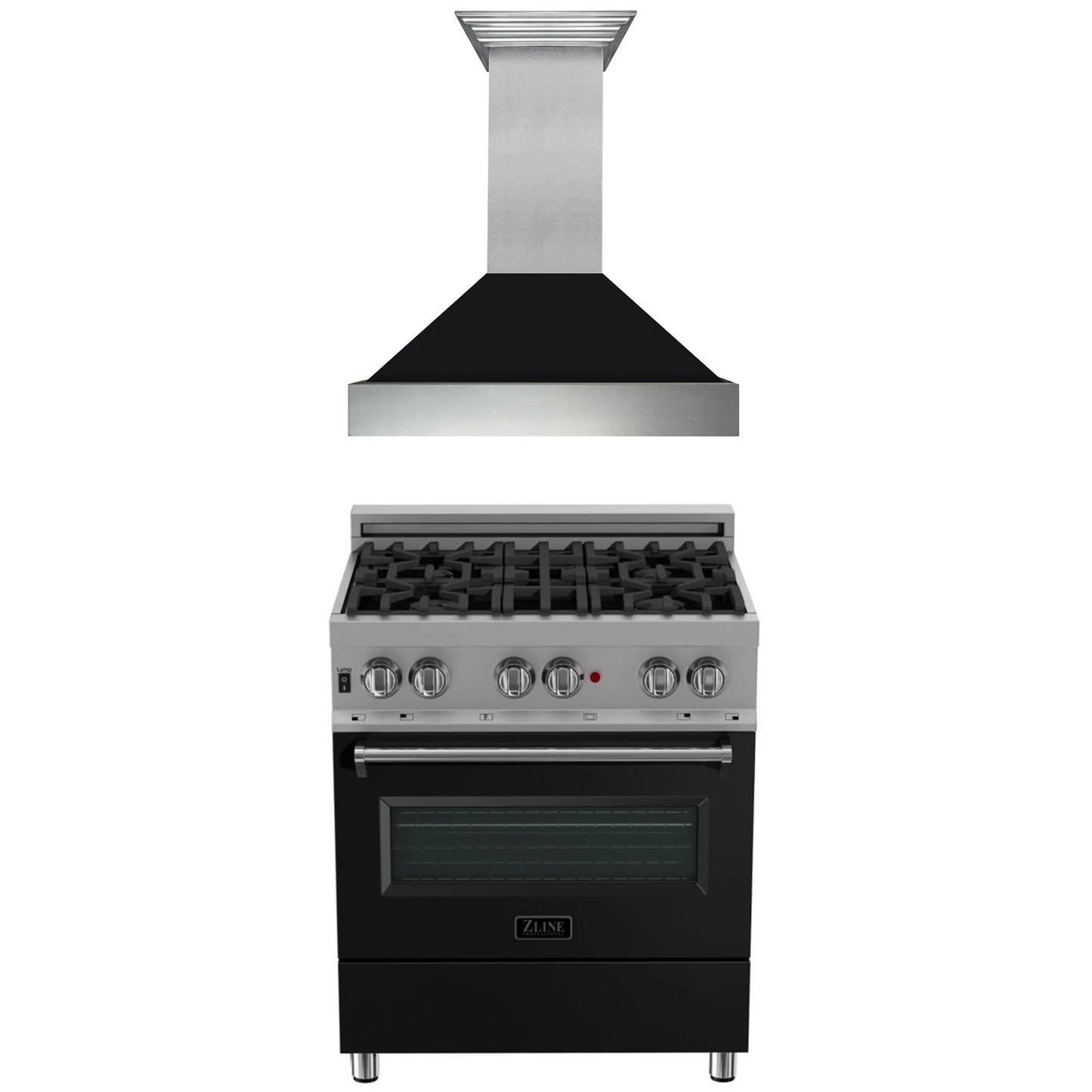 ZLINE 2 Piece Kitchen Package | Dual Fuel Range and Convertible Vent Range Hood