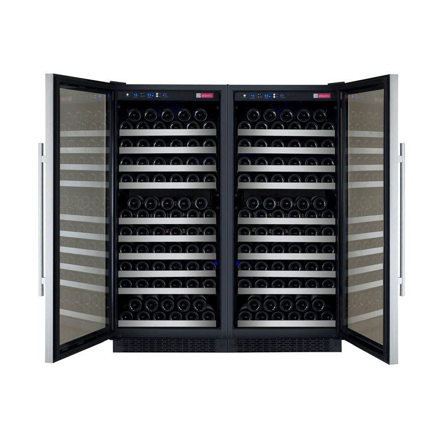Allavino 47” Wide | 256 Bottle Dual Zone Side-by-Side Wine Cooler | Tru-Vino Technology and FlexCount II Shelving