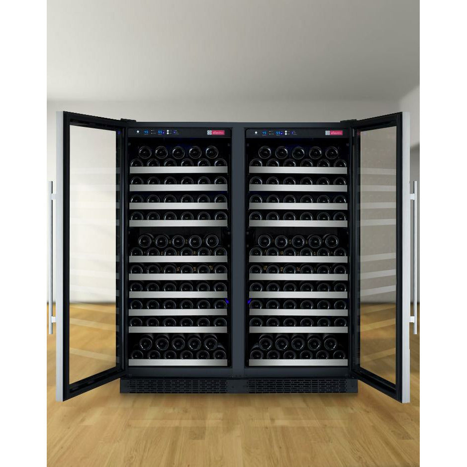 Allavino 47” Wide | 256 Bottle Dual Zone Side-by-Side Wine Cooler | Tru-Vino Technology and FlexCount II Shelving