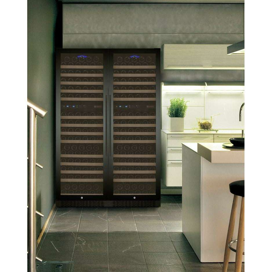 Allavino 47” Wide | 344 Bottle Four Zone Side-by-Side Wine Cooler | Tru-Vino Technology and FlexCount II Shelving