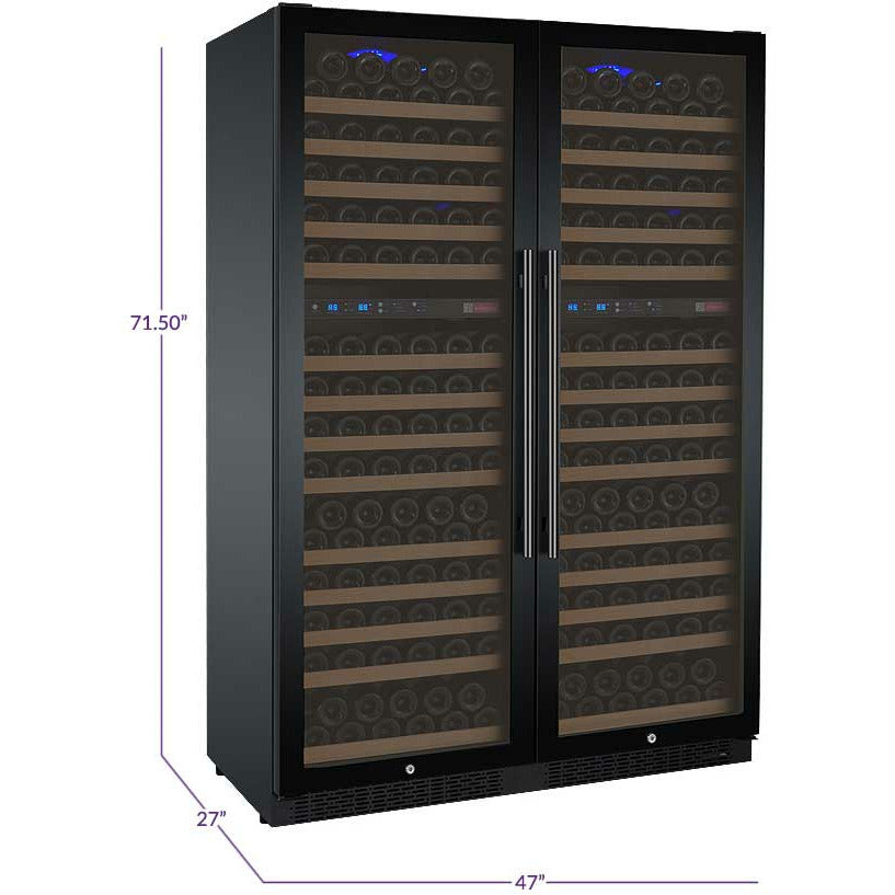 Allavino 47” Wide | 344 Bottle Four Zone Side-by-Side Wine Cooler | Tru-Vino Technology and FlexCount II Shelving