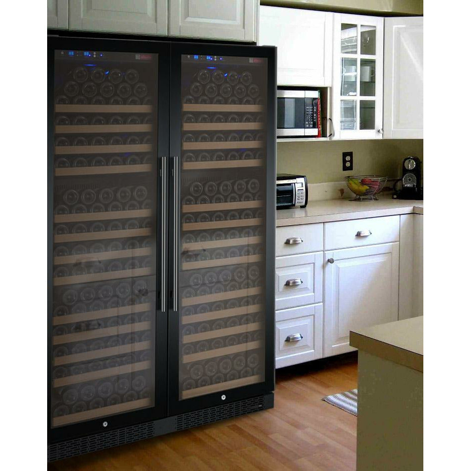 Allavino 47” Wide | 354 Bottle Dual Zone Side-by-Side Wine Cooler | Tru-Vino Technology and FlexCount II Shelving
