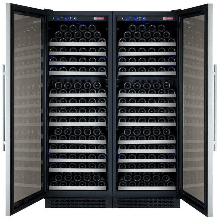 Allavino 47” Wide | 354 Bottle Dual Zone Side-by-Side Wine Cooler | Tru-Vino Technology and FlexCount II Shelving