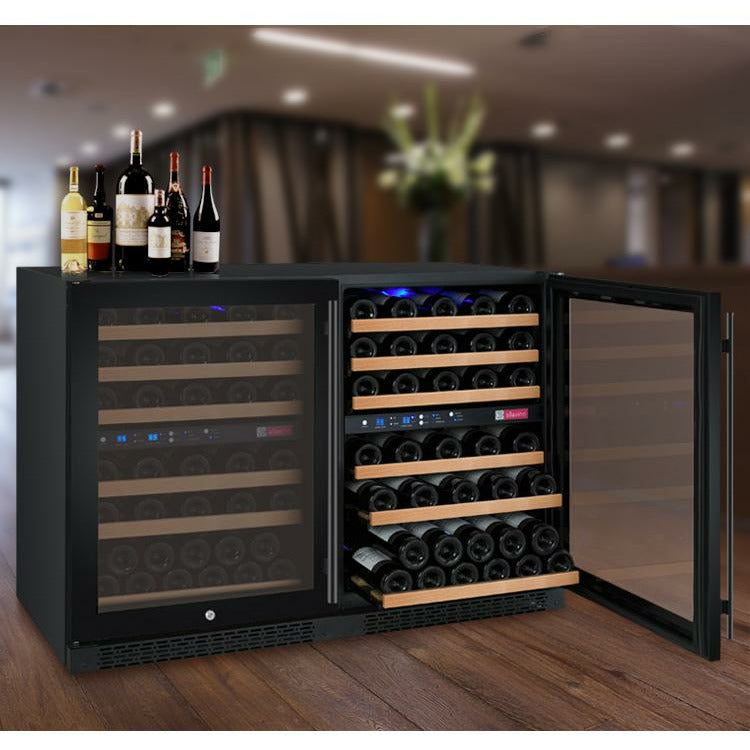 Allavino 47” Wide | 112 Bottle Dual Zone Side-by-Side Wine Cooler | Tru-Vino Technology and FlexCount II Shelving