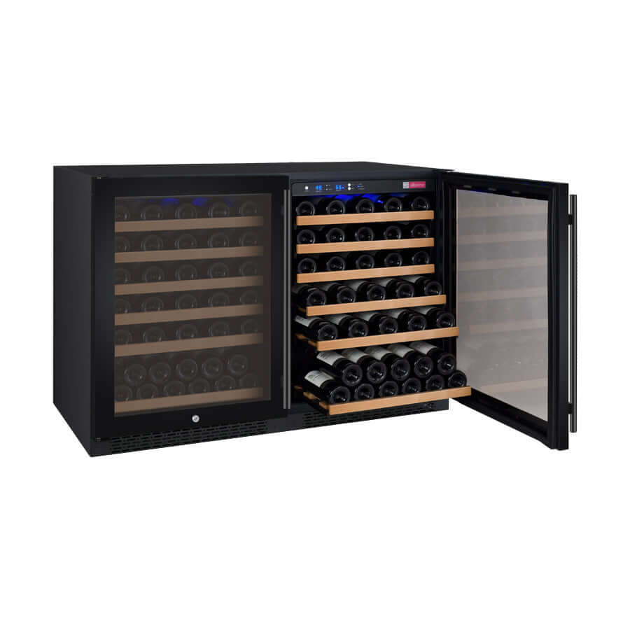 Allavino 47” Wide | 112 Bottle Dual Zone Side-by-Side Wine Cooler | Tru-Vino Technology and FlexCount II Shelving