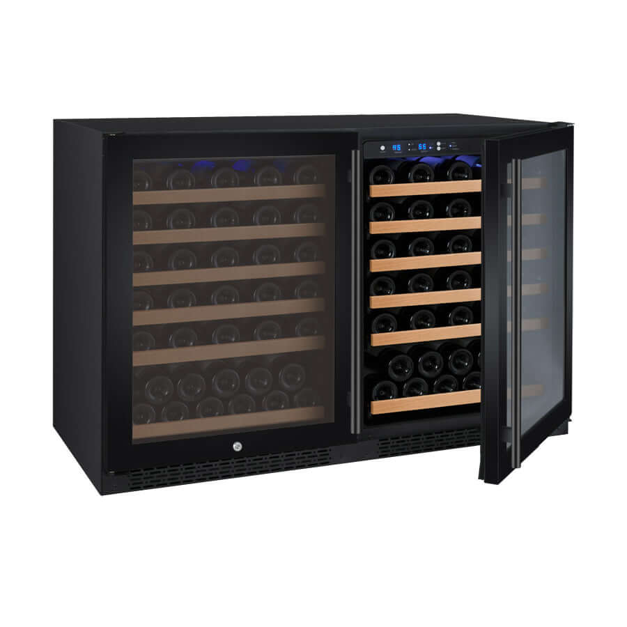 Allavino 47” Wide | 112 Bottle Dual Zone Side-by-Side Wine Cooler | Tru-Vino Technology and FlexCount II Shelving