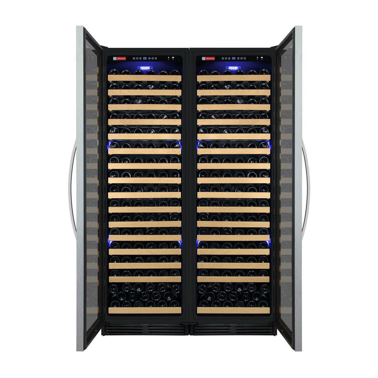 Allavino 48" Wide | 348 Bottle Dual Zone Side-by-Side Wine Cooler | Tru-Vino Technology and FlexCount II Shelving