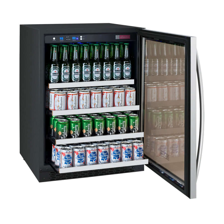 Allavino 24” Wide Stainless Steel Beverage Center | Tru-Vino Technology and FlexCount II Shelving