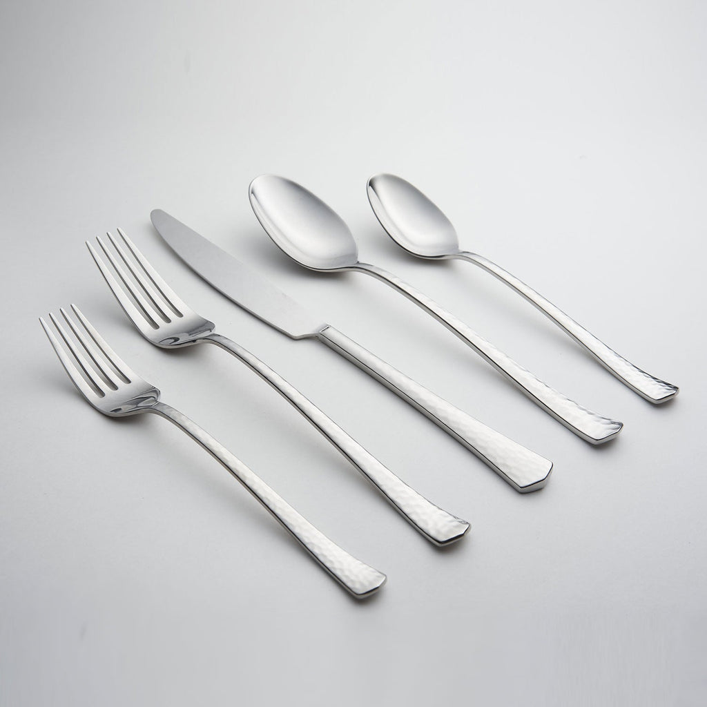 Raegan Hammered Mirror 20-Piece Flatware Set