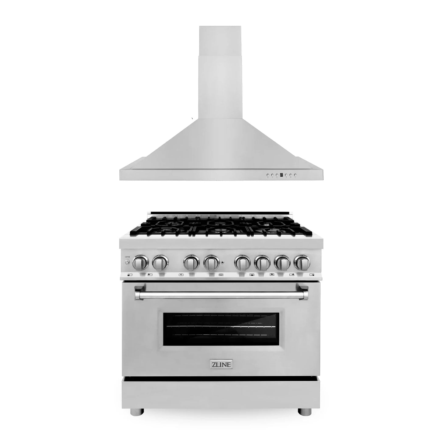 ZLINE 2 Piece Kitchen Package | Dual Fuel Range and Convertible Vent Range Hood