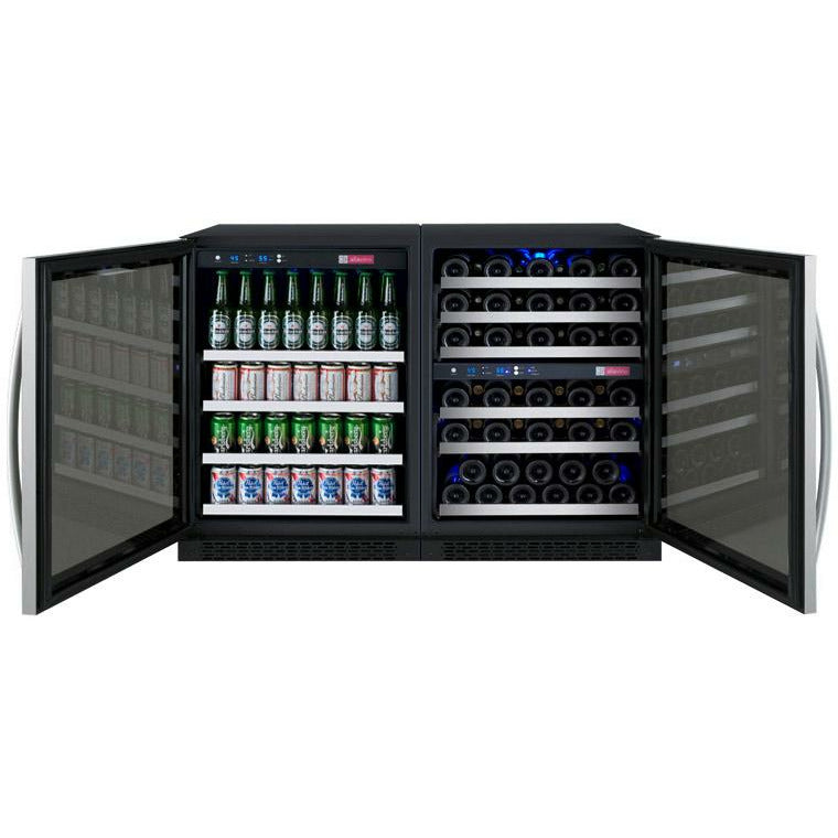 Allavino 47” Wide | Side-by-Side Wine & Beverage Center Combo | Holds 56 Bottles/124 Cans | Tru-Vino Technology and FlexCount II Shelving