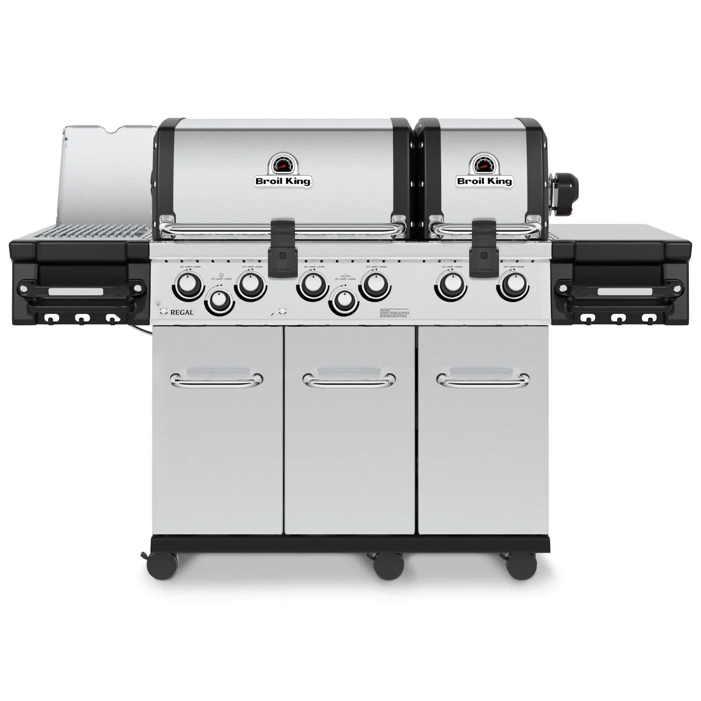Broil King Regal S 690 PRO Infra-Red 6-Burner Gas Grill - With Rotisserie & Infrared Side Burner - Stainless Steel - 957944 LP/ 957947 NG