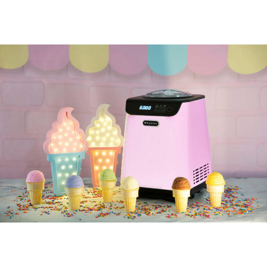 Whynter 1.28 Quart Compact Upright Automatic Ice Cream Maker | Limited Edition Black & Pink
