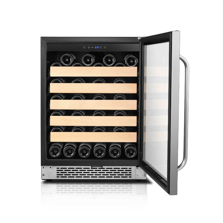 Whynter 24" Wide, 54 Bottle Single Zone Wine Cooler | Stainless Steel