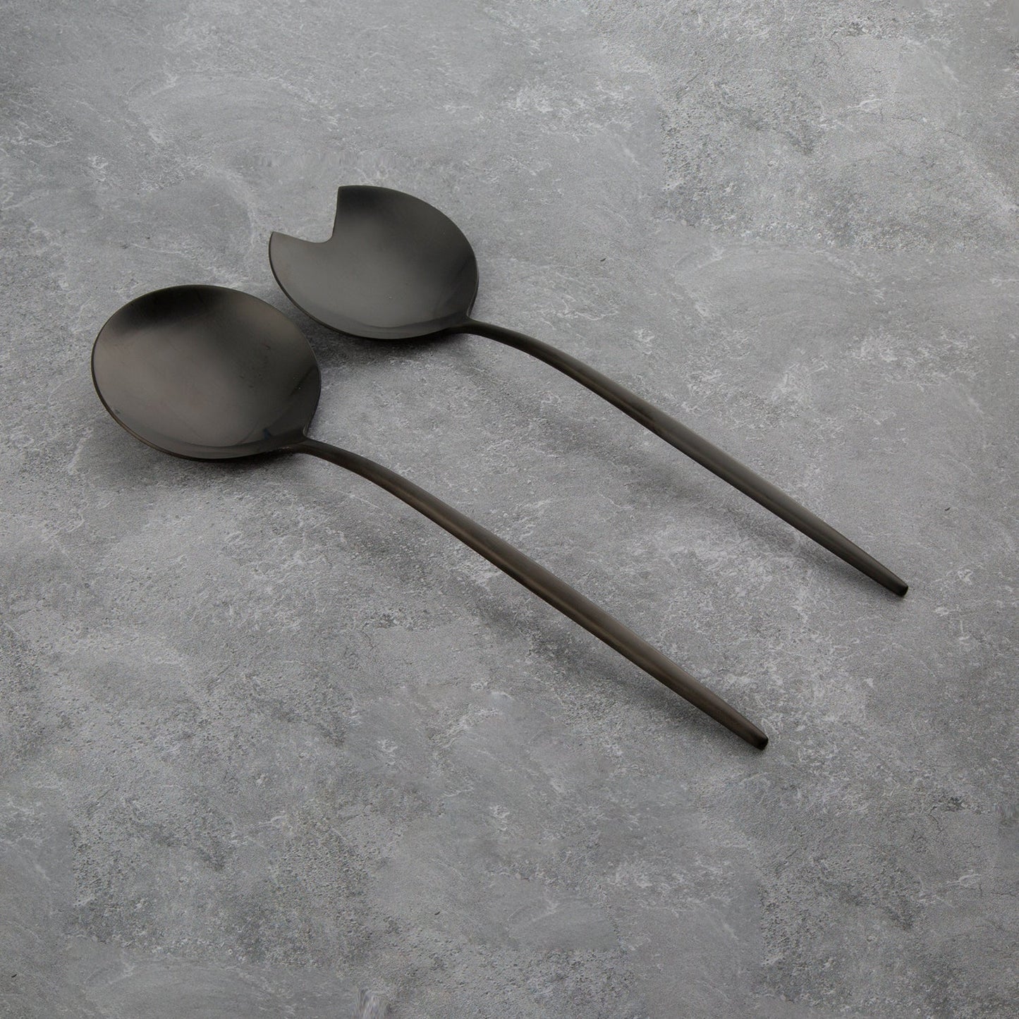 Gaze Black Satin 2-Piece Serve Set