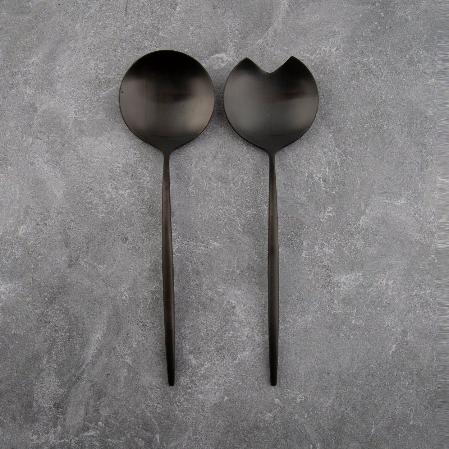 Gaze Black Satin 2-Piece Serve Set