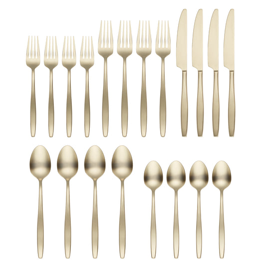 Nylah Champagne 20-Piece Flatware Set