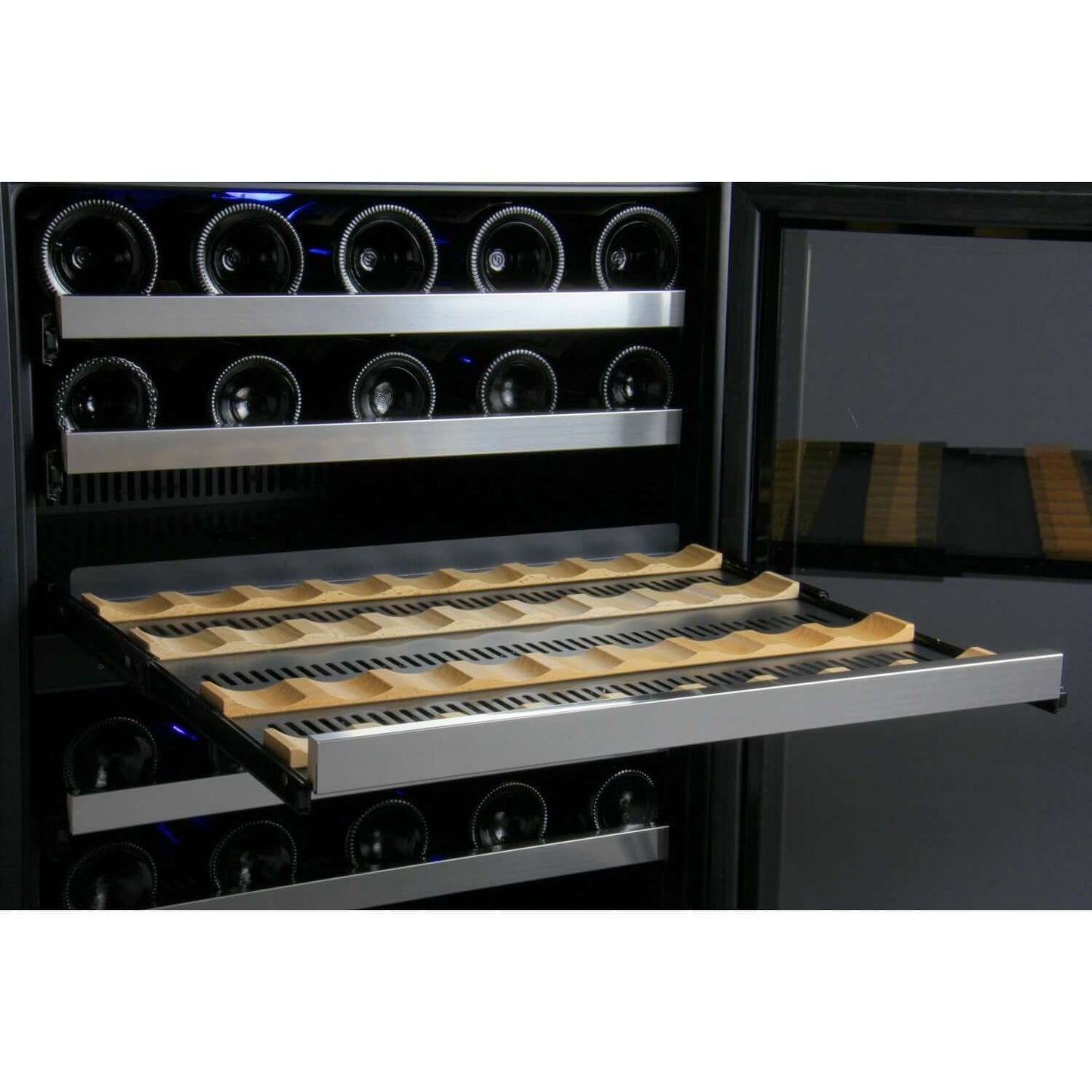 Allavino 47” Wide 112 Bottle Four Zone Side-by-Side Wine Cooler | Tru-Vino Technology and FlexCount II Shelving