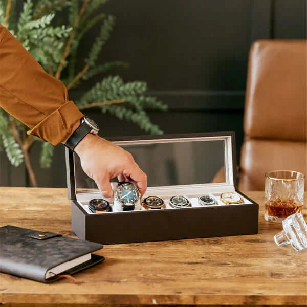 6 Slot Wooden Watch Box