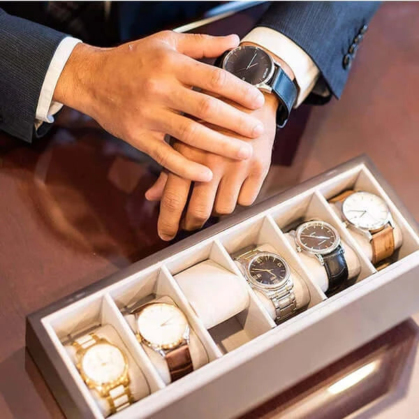 6 Slot Wooden Watch Box