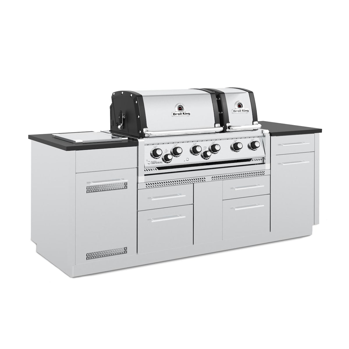 Broil King Imperial S 690i 6-Burner Gas Grill Center - With Rotisserie & Side Burner - Stainless Steel - 897844 LP / 897847 NG