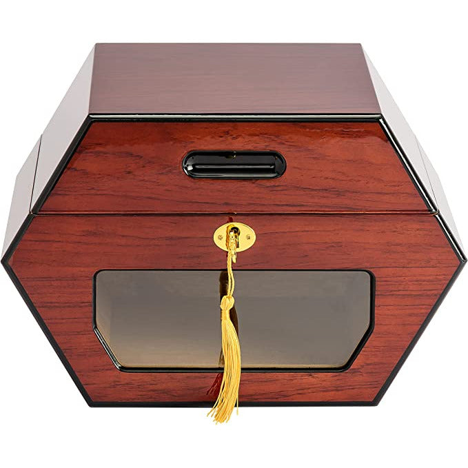 Cuban Wheel Desktop Cigar Humidor | Holds 50 Cigars