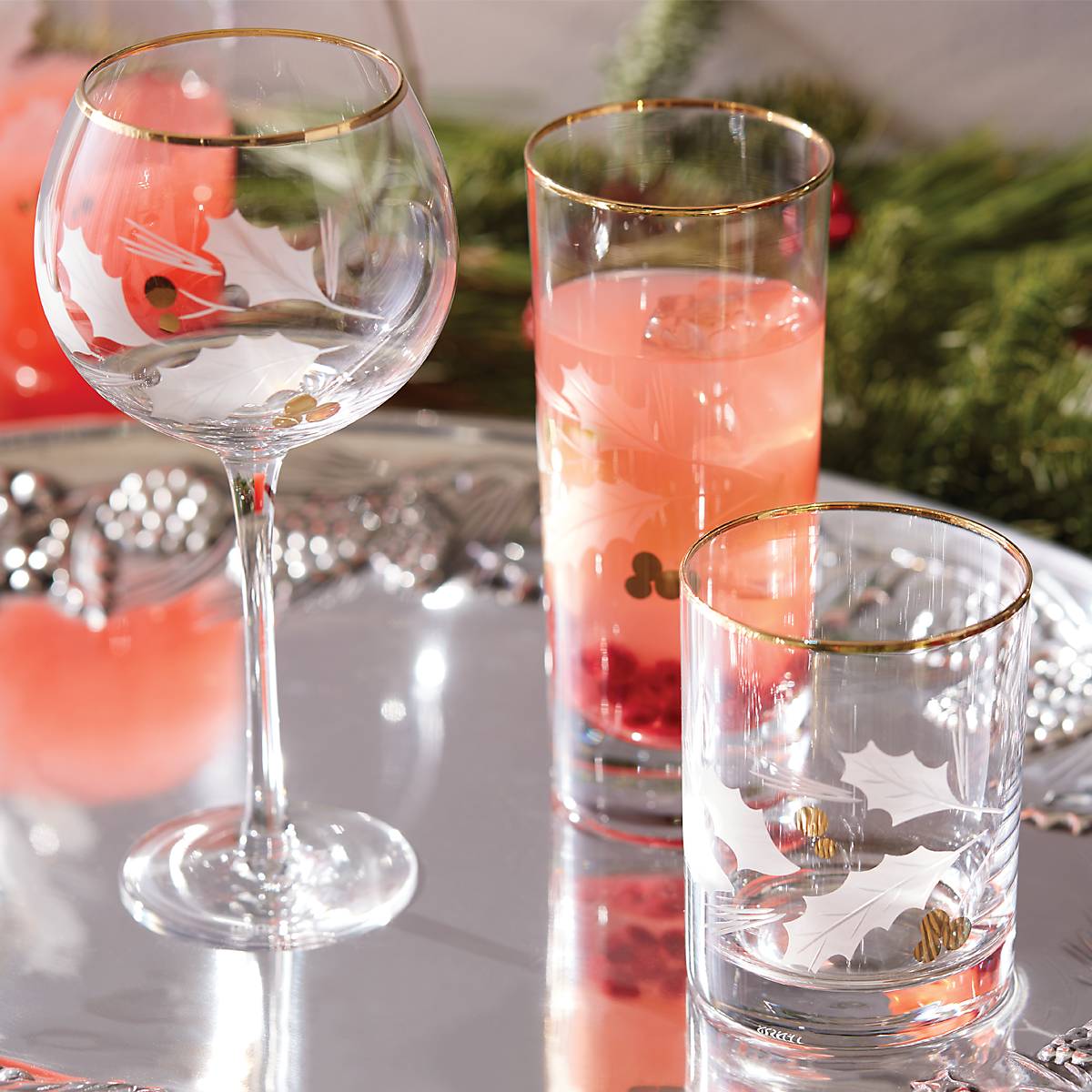 Holiday Gold 4-Piece Double Old Fashioned Set