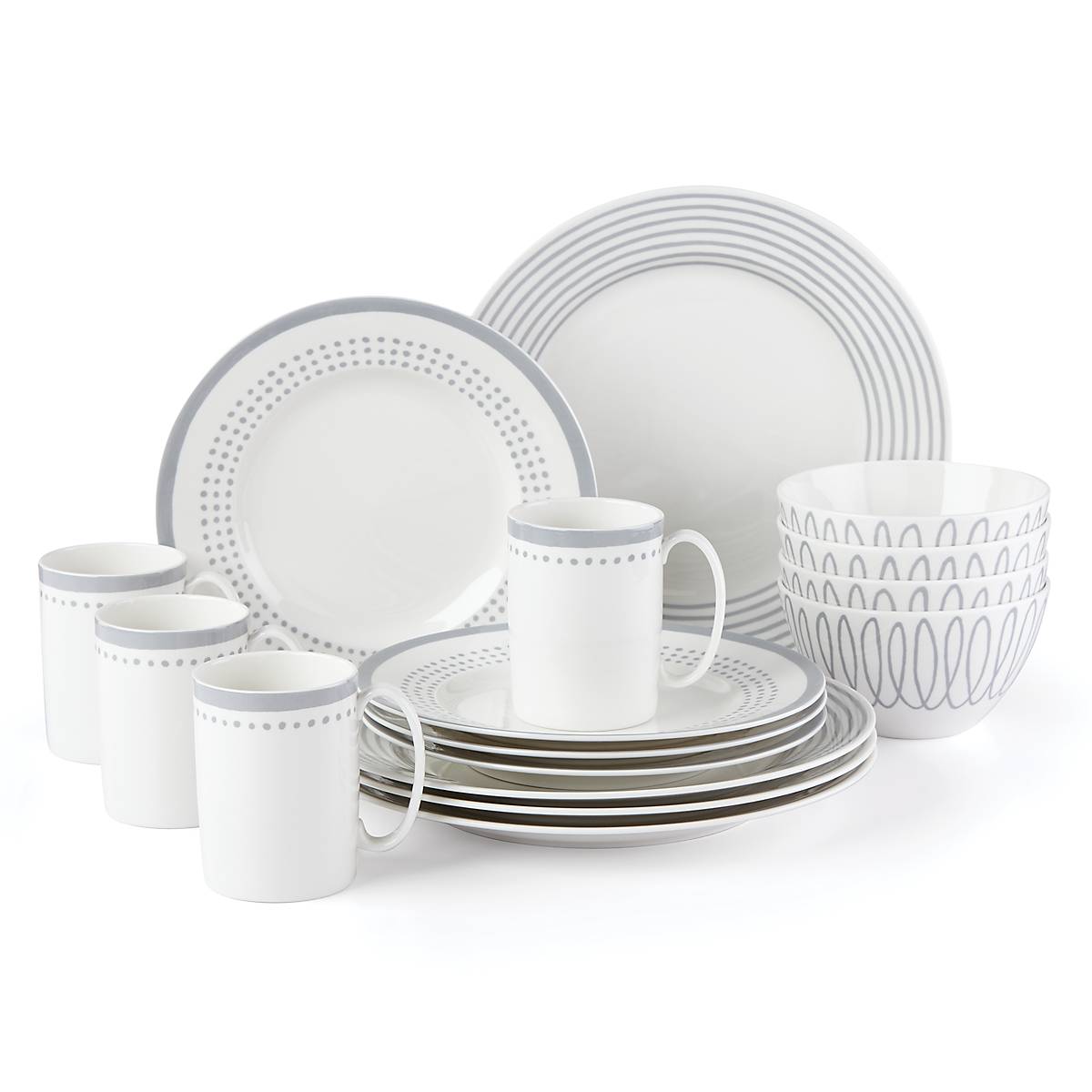 Charlotte Street East 16-Pc Dinnerware Set, Slate