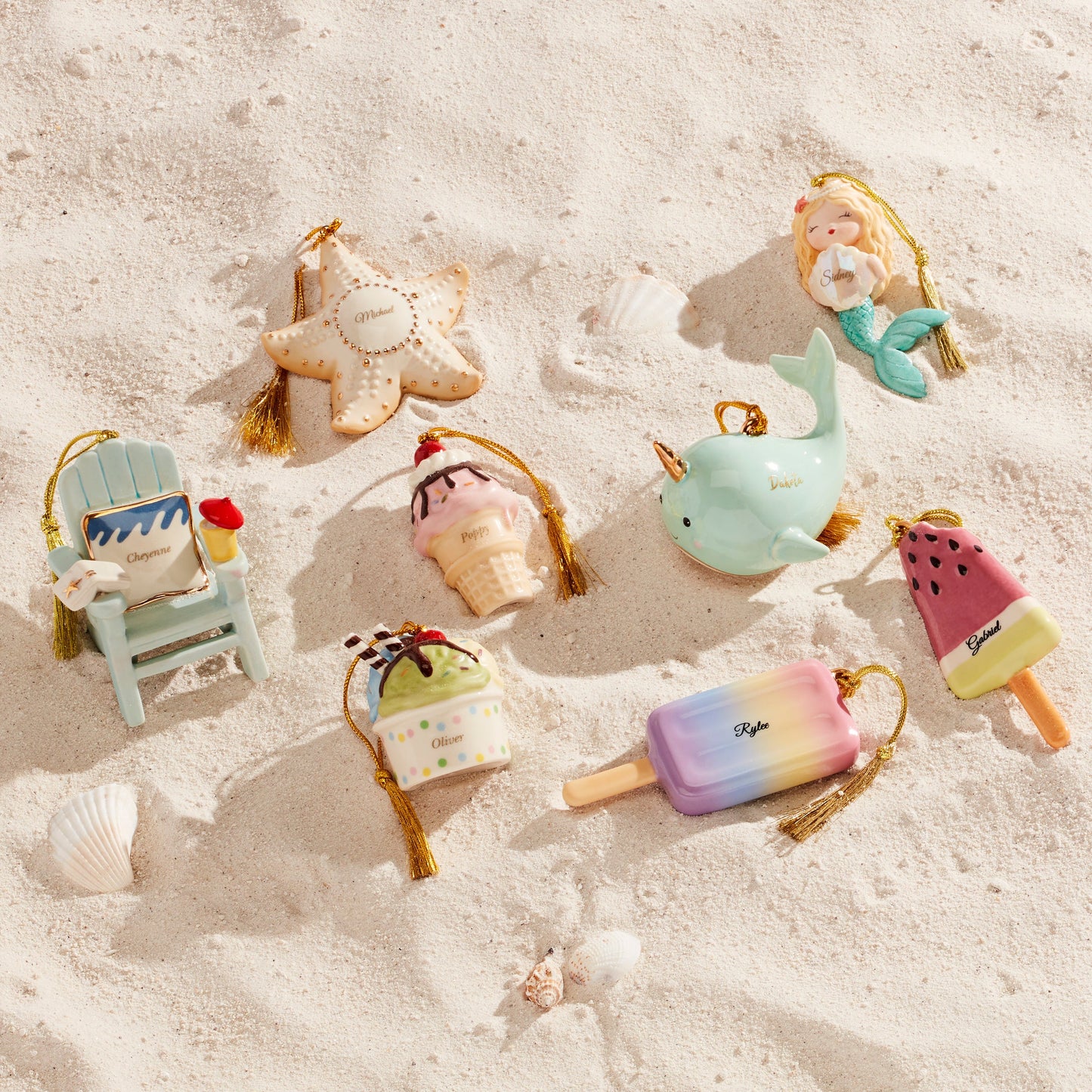 Forever Friends Ice Cream 2 Piece Ornament Set