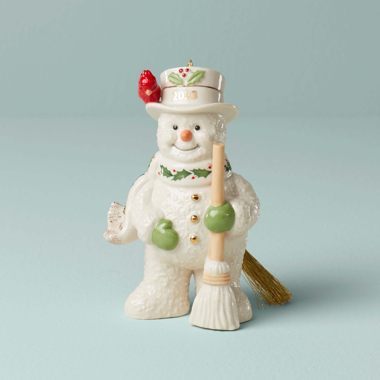 2023 Snowman With Broom Ornament