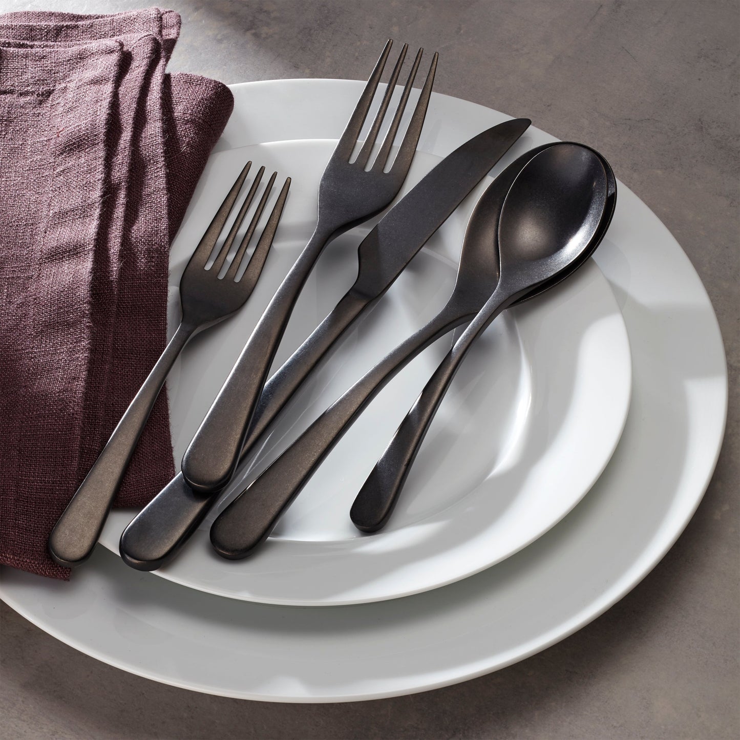 Oneida Kenbrook Black 20 Piece Everyday Flatware Set