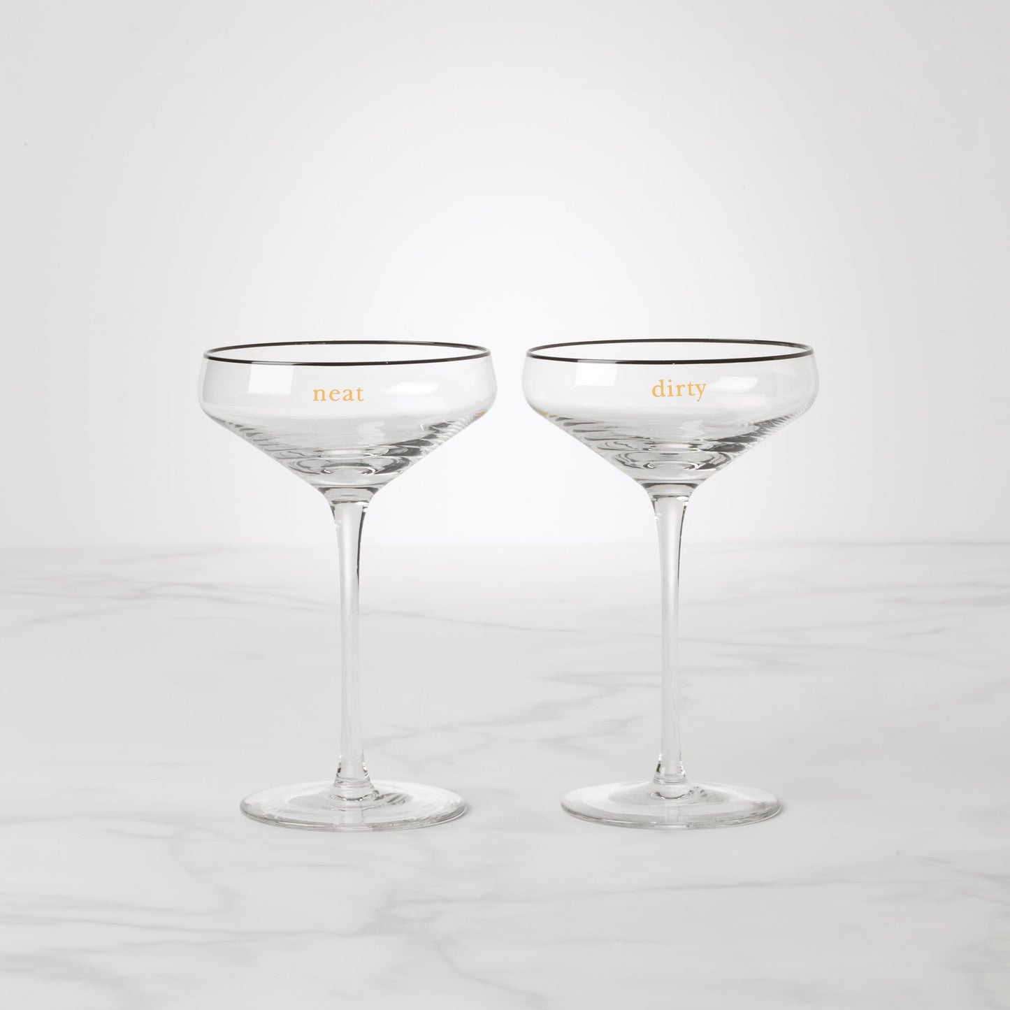 Cheers To Us Dirty & Neat Martini Glasses