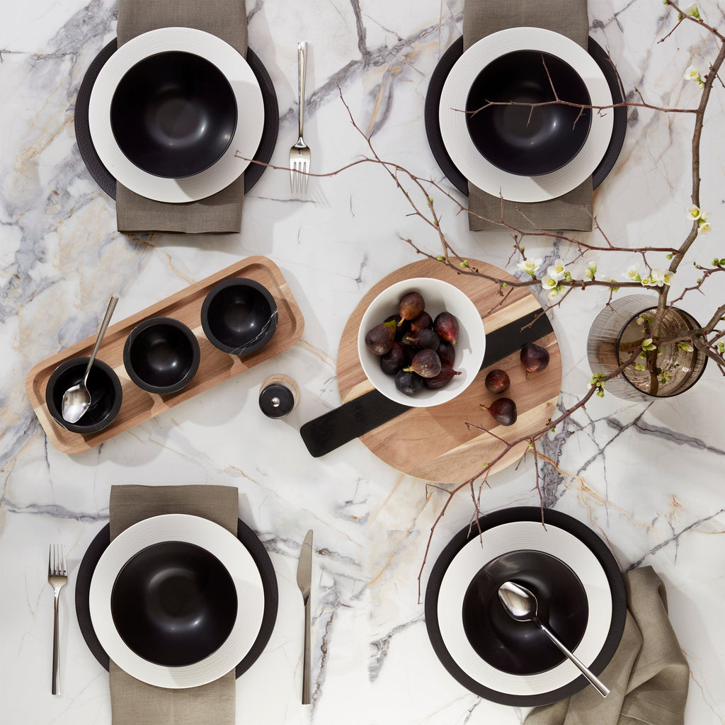 LX Collective White 12-Piece Dinnerware Set