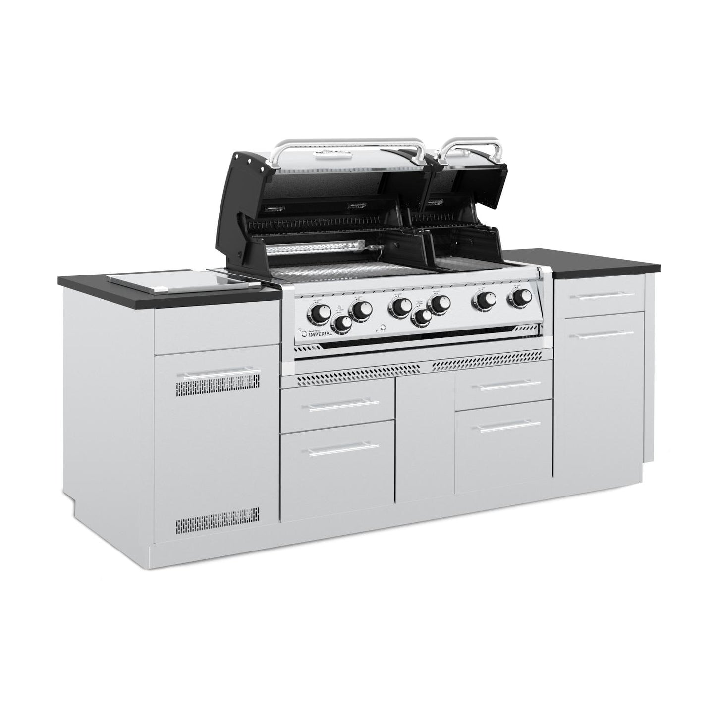 Broil King Imperial S 690i 6-Burner Gas Grill Center - With Rotisserie & Side Burner - Stainless Steel - 897844 LP / 897847 NG