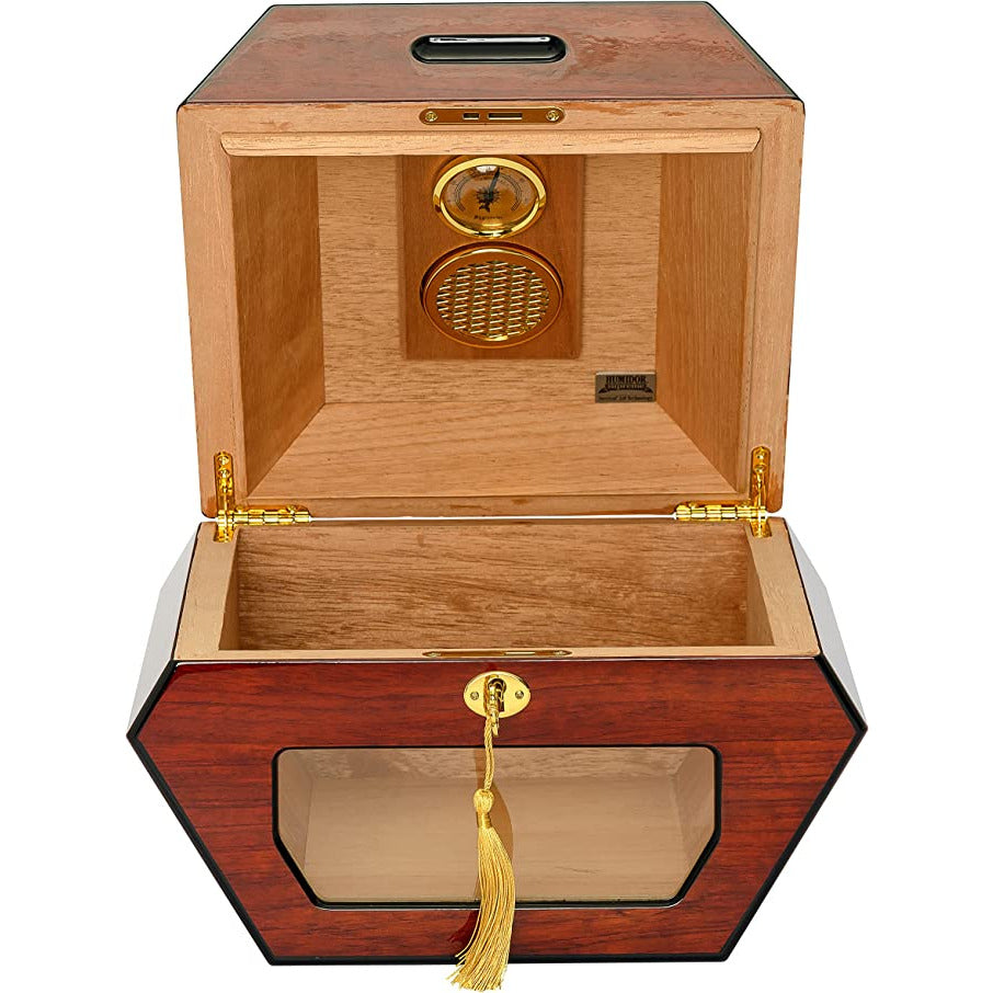 Cuban Wheel Desktop Cigar Humidor | Holds 50 Cigars