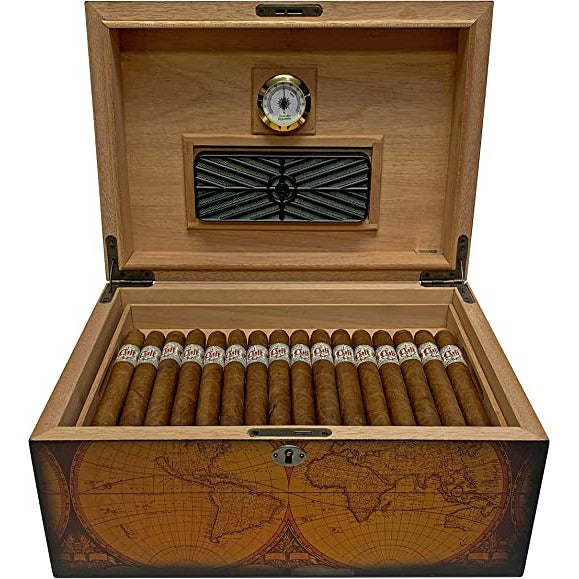 Old World Desktop Cigar Humidor | Holds 100 Cigars