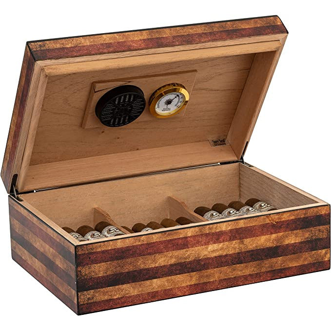 Old Glory (Sm) Desktop Cigar Humidor | Holds 50 Cigars