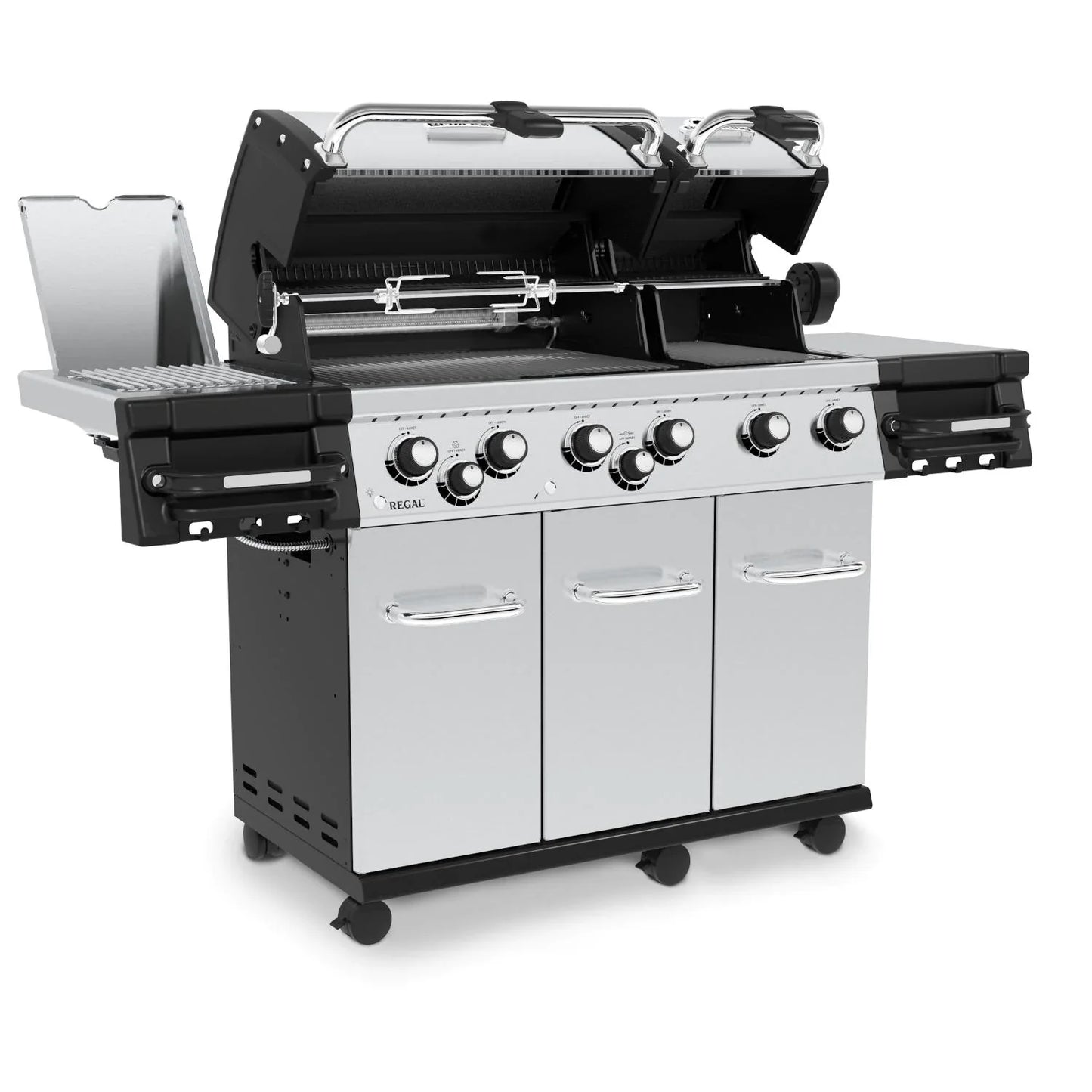Broil King Regal S 690 PRO Infra-Red 6-Burner Gas Grill - With Rotisserie & Infrared Side Burner - Stainless Steel - 957944 LP/ 957947 NG