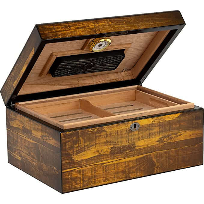 Adirondack (Sm) Desktop Cigar Humidor | Holds 50 Cigars