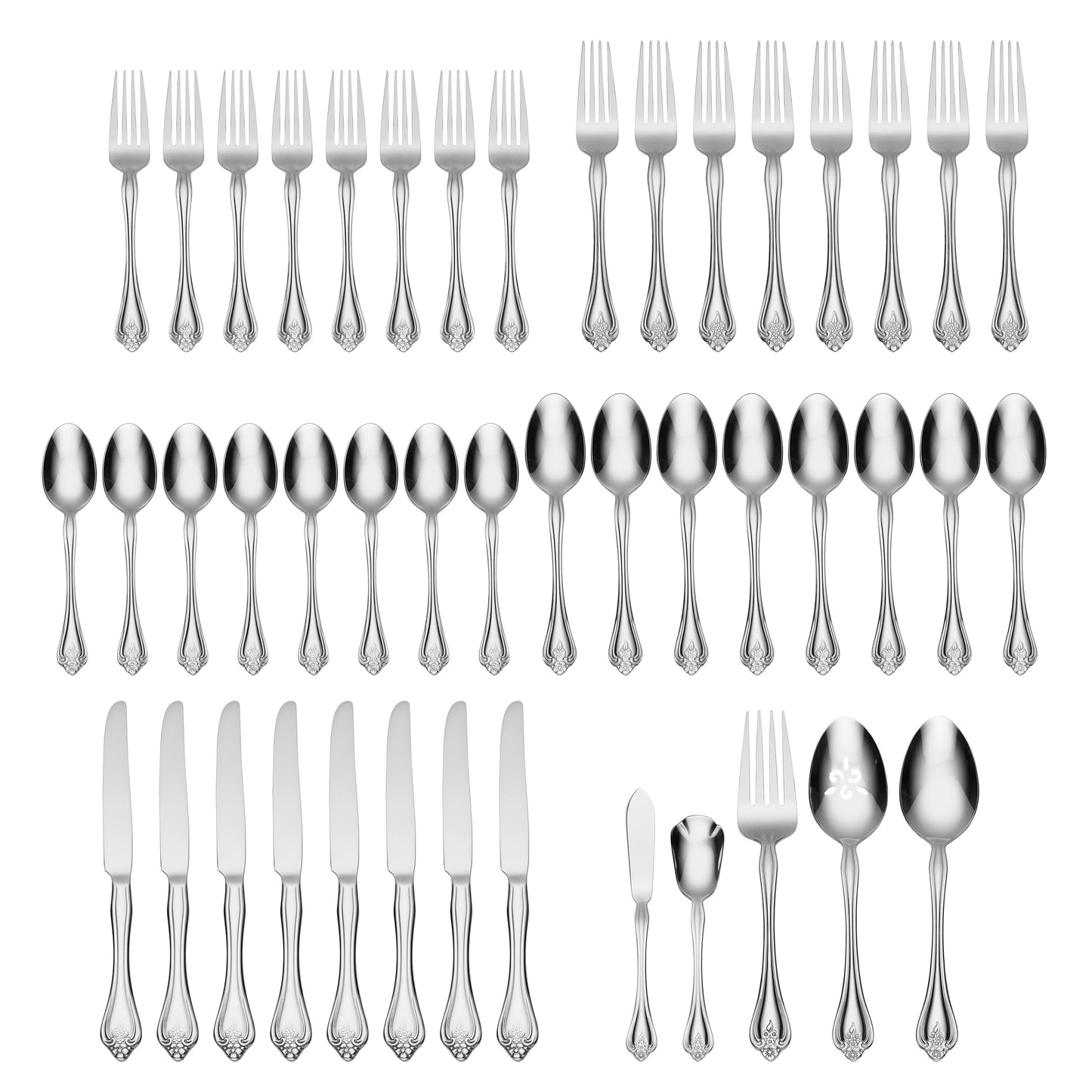 Oneida Boutonniere 45 Piece Everyday Flatware Set