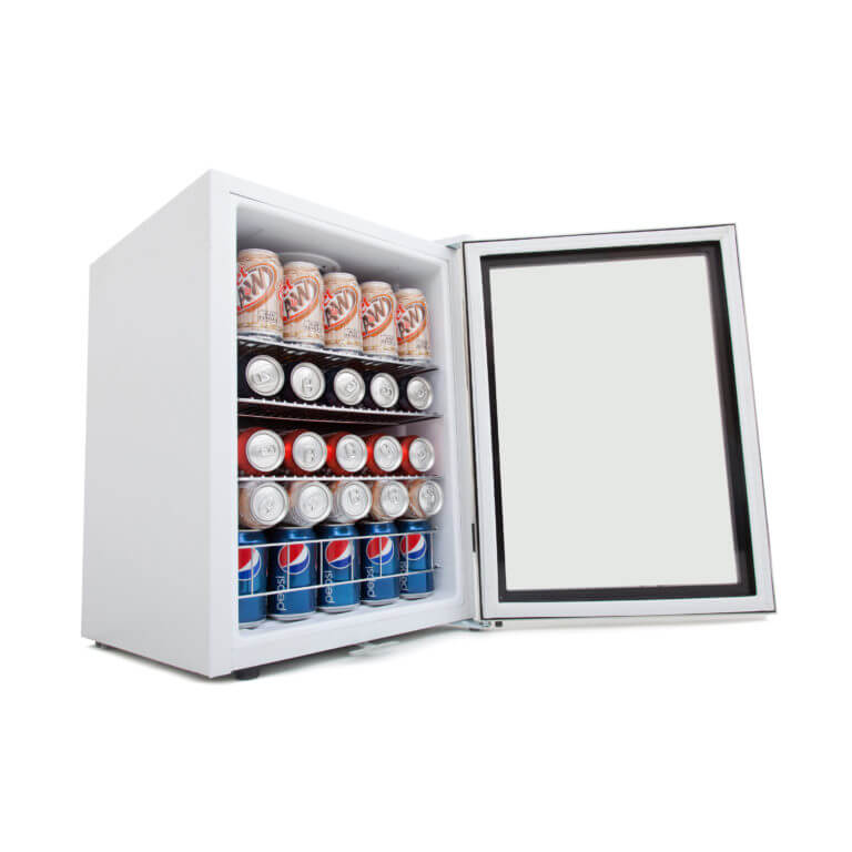 Whynter Freestanding Mini Beverage Refrigerator w/ Lock | Stainless Steel | 90 Can Capacity