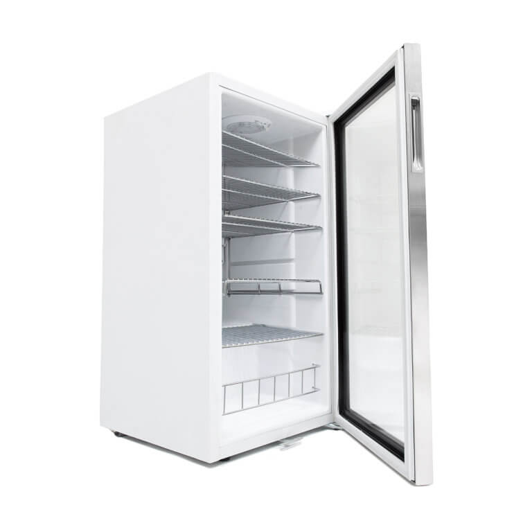 Whynter Freestanding Beverage Refrigerator | Stainless Steel Trim | White Exterior | 120 Can Capacity