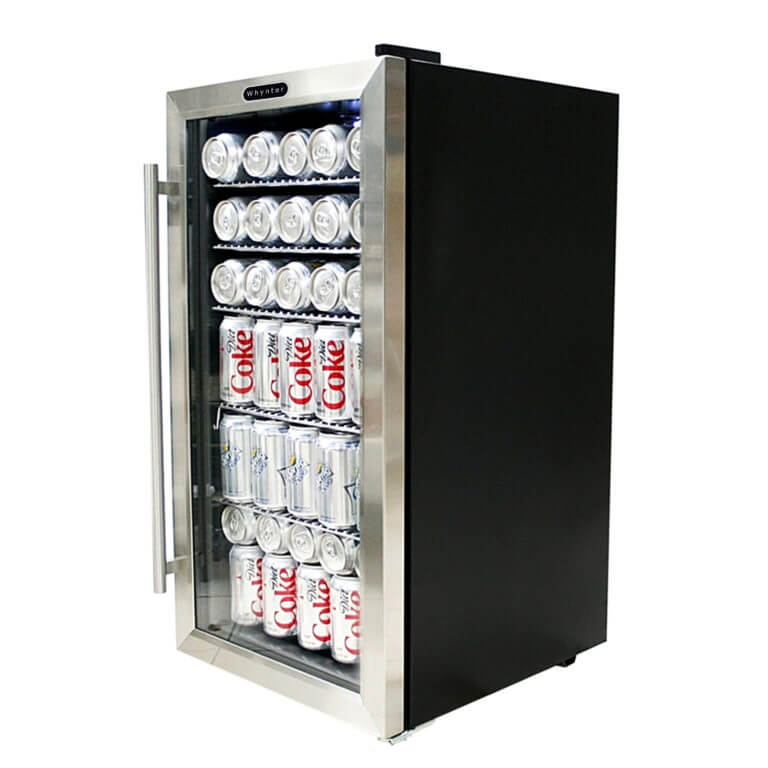 Whynter Freestanding Beverage Refrigerator | Stainless Steel Trim | 120 Can Capacity