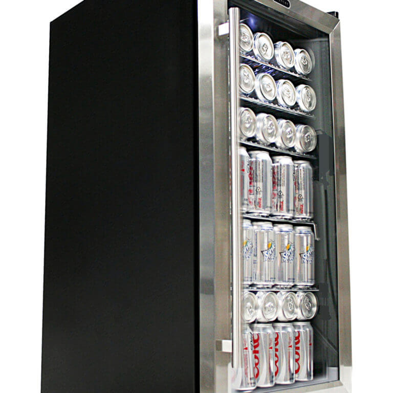 Whynter Freestanding Beverage Refrigerator | Stainless Steel Trim | 120 Can Capacity